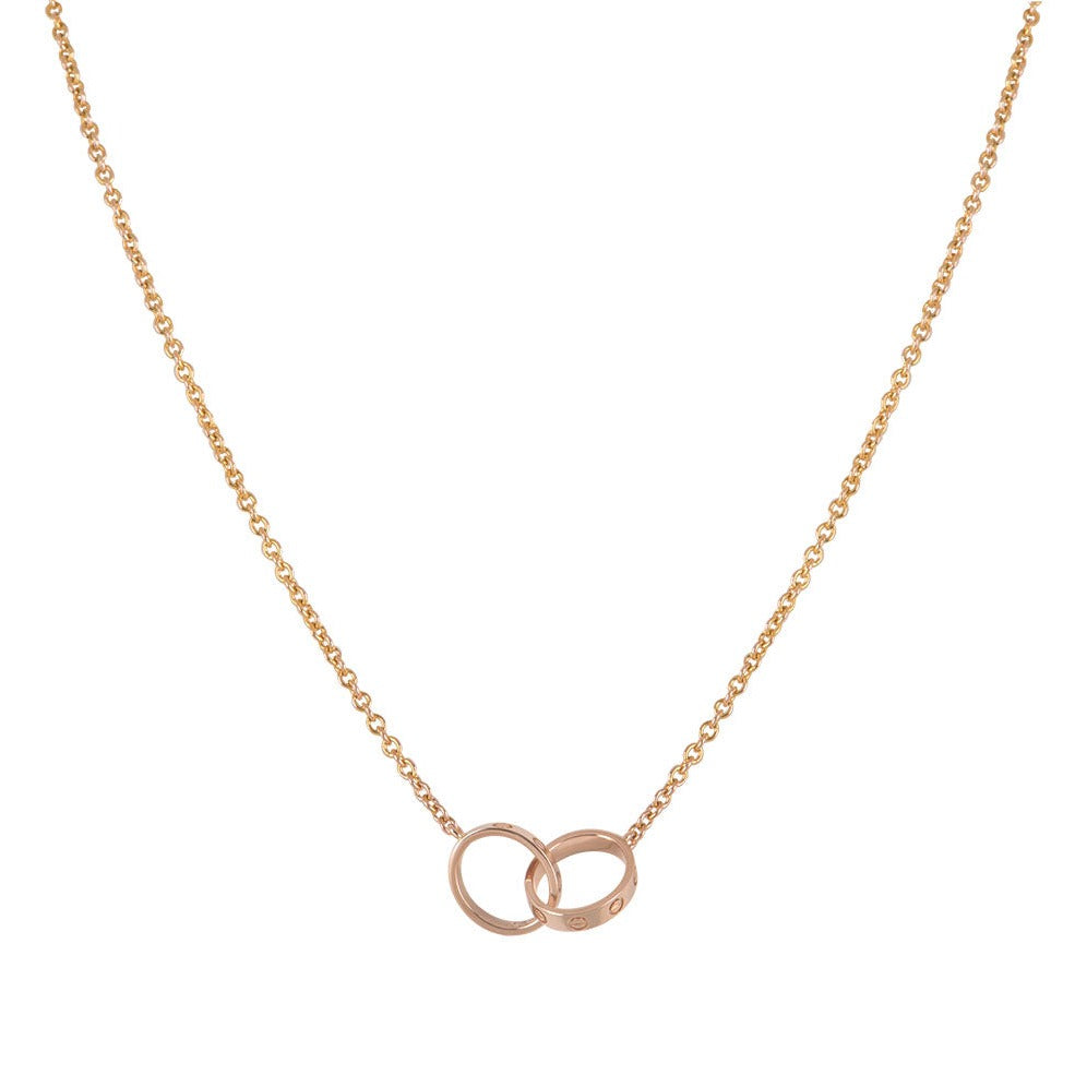 [Mystic Crown]LOVE NECKLACE DOUBLE RING PINK GOLD