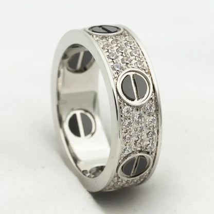 [Mystic]LOVE RING 5.5MM DIAMONDS PAVED CERAMIC