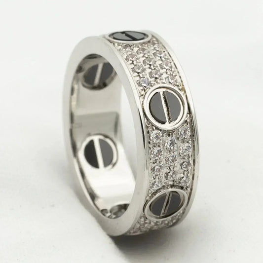 [Mystic]LOVE RING 5.5MM DIAMONDS PAVED CERAMIC