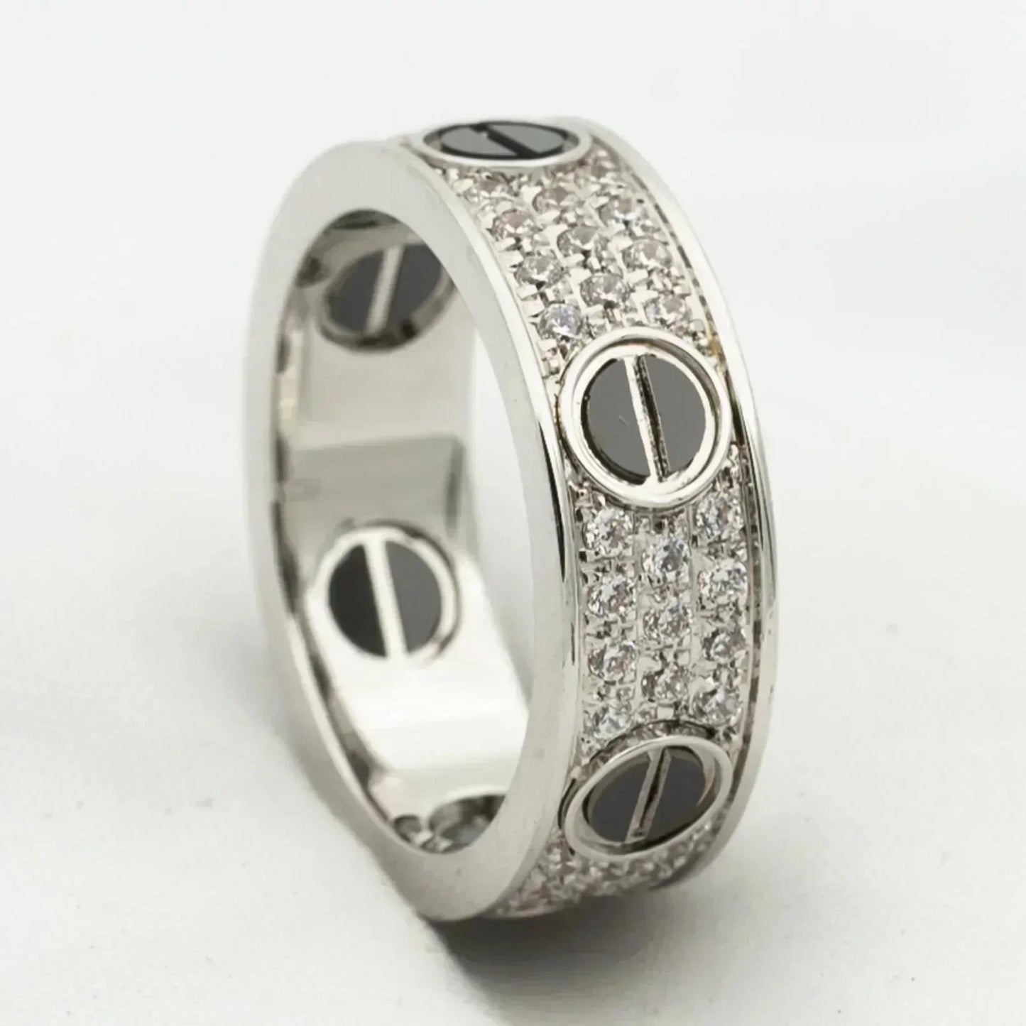 [Mystic Crown]LOVE RING 5.5MM DIAMONDS PAVED CERAMIC