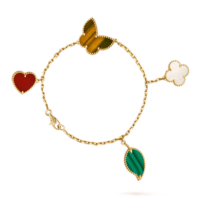 [Mystic]LUCKY SPRING 5 MOTIF GOLD BRACELET