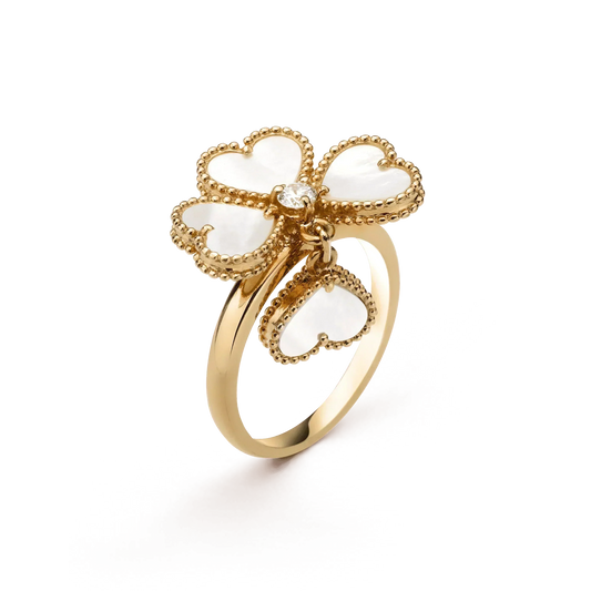 [Mystic Crown]SWEET CLOVER WHITE MOP RING