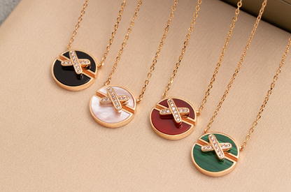 [Mystic]JEUX DE PINK GOLD DIAMOND NECKLACE