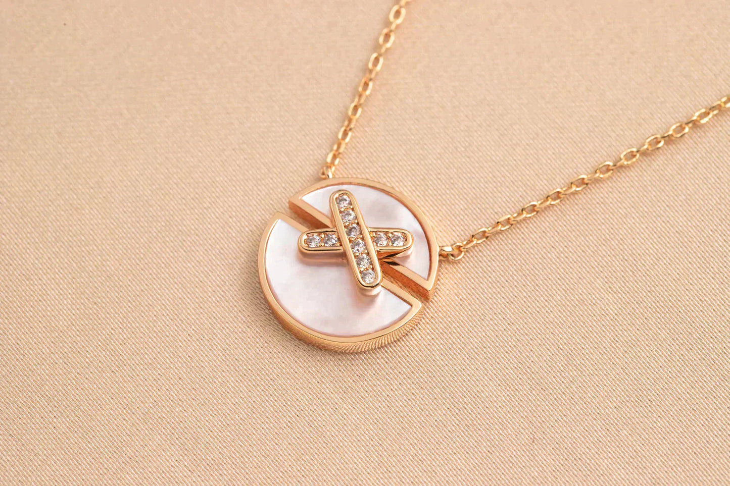 [Mystic]JEUX DE ROSE GOLD DIAMOND NECKLACE