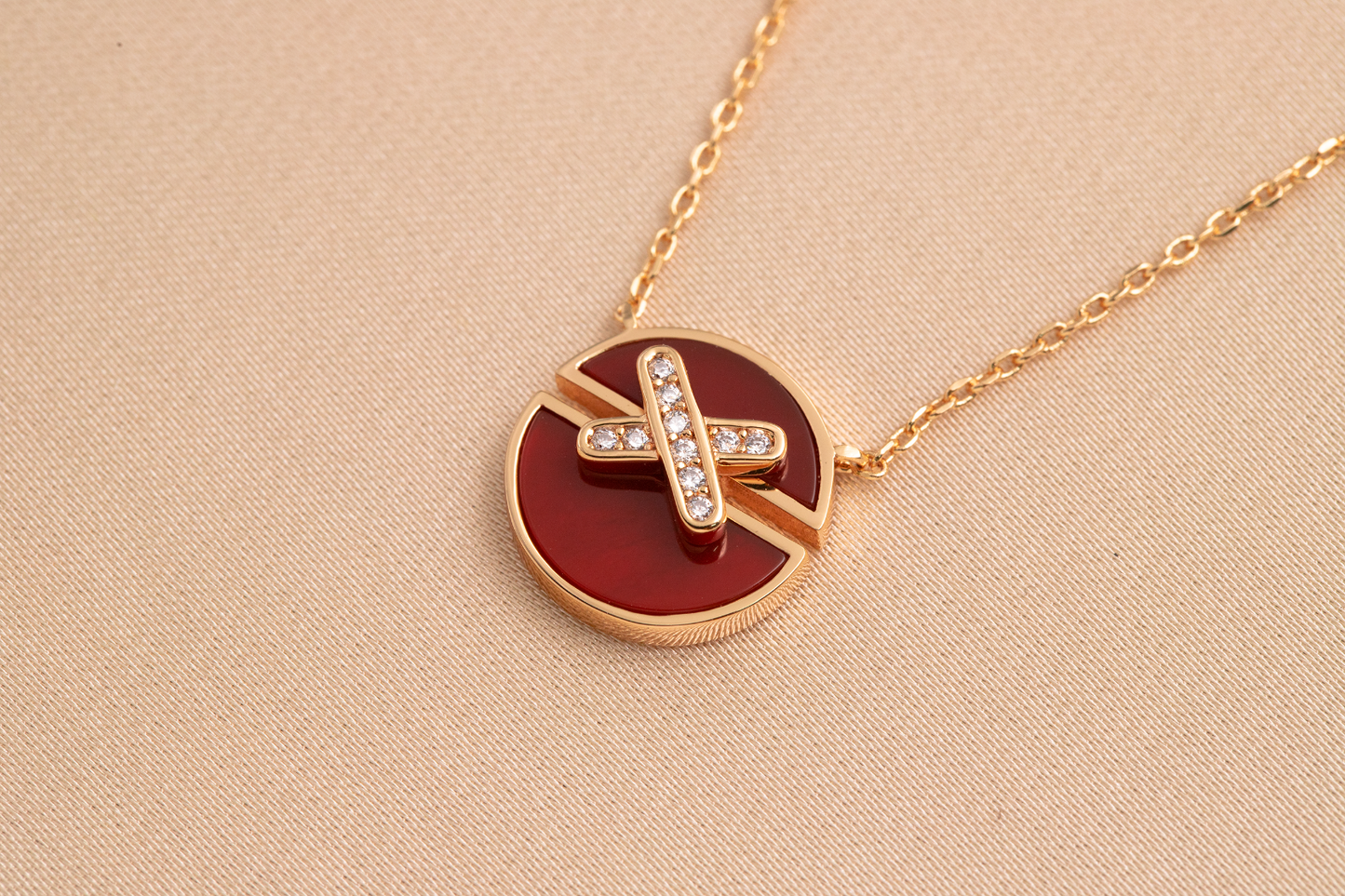 [Mystic]JEUX DE PINK GOLD DIAMOND NECKLACE