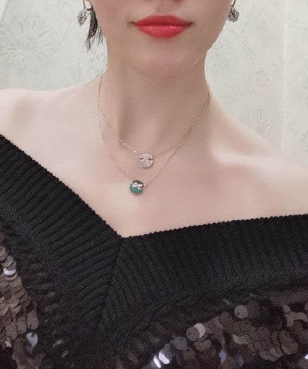 [Mystic Crown]JEUX DE PINK GOLD DIAMOND NECKLACE