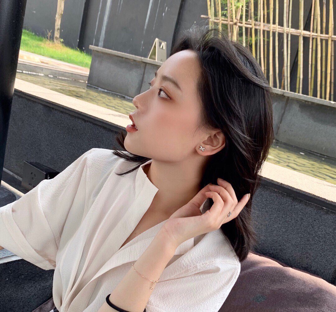 [Mystic]JEUX DE WHITE MOP ROSE GOLD DIAMOND EARRINGS