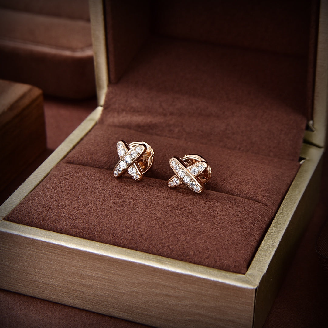 [Mystic]JEUX DE GOLD DIAMOND EARRINGS