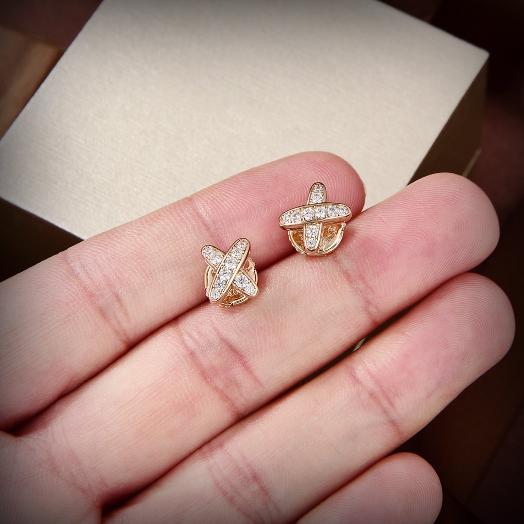 [Mystic Crown]JEUX DE GOLD DIAMOND EARRINGS