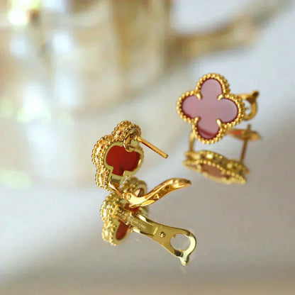 [Mystic]CLOVER MEDIUM 1 MOTIFS CARNELIAN  EARRINGS