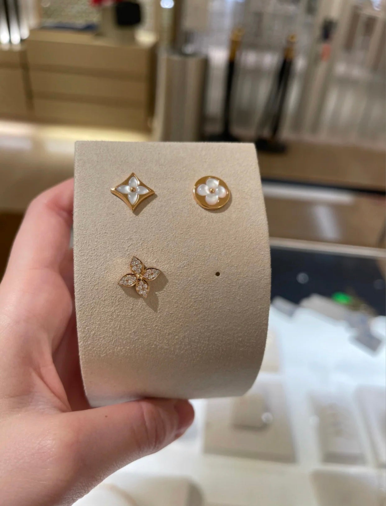 [Mystic]STAR BLOSSOM STUD EARRINGS PINK GOLD DIAMONDS