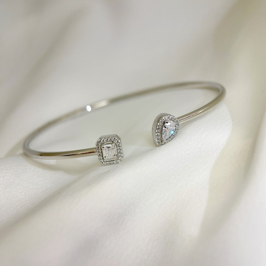 [Mysitc] JONC FLEX MY TWIN TOI & MOI SILVER DIAMOND BRACELET