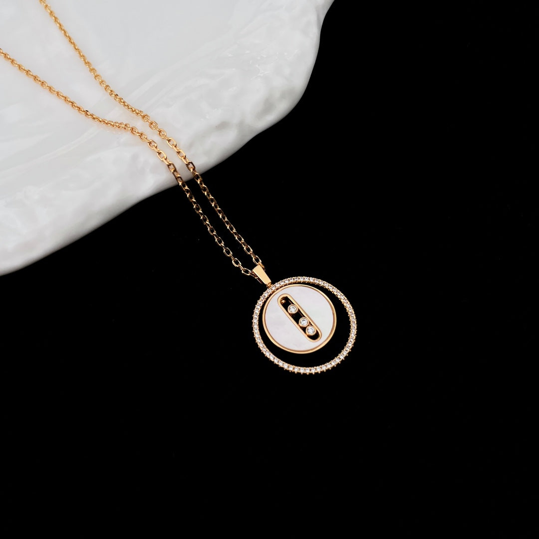 [Mysitc]  MOVE MM NACRE BLANCHE DIAMOND NECKLACE