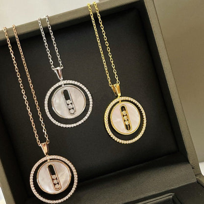 [Mysitc]  MOVE MM NACRE BLANCHE DIAMOND NECKLACE