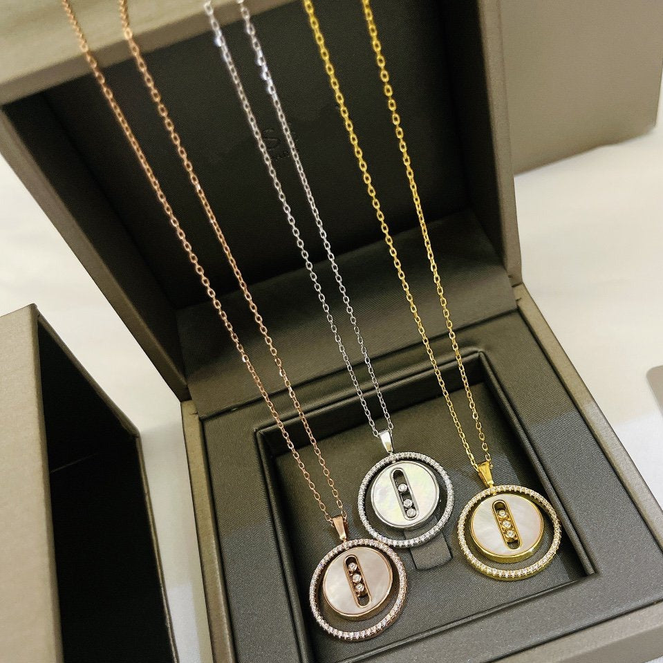 [Mysitc]  MOVE MM NACRE BLANCHE DIAMOND NECKLACE