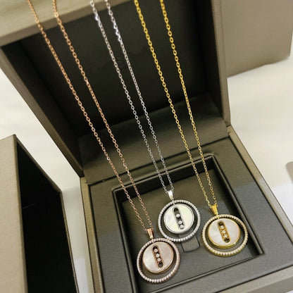 [Mysitc]  MOVE MM NACRE BLANCHE DIAMOND NECKLACE