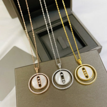 [Mysitc]  MOVE MM NACRE BLANCHE DIAMOND NECKLACE