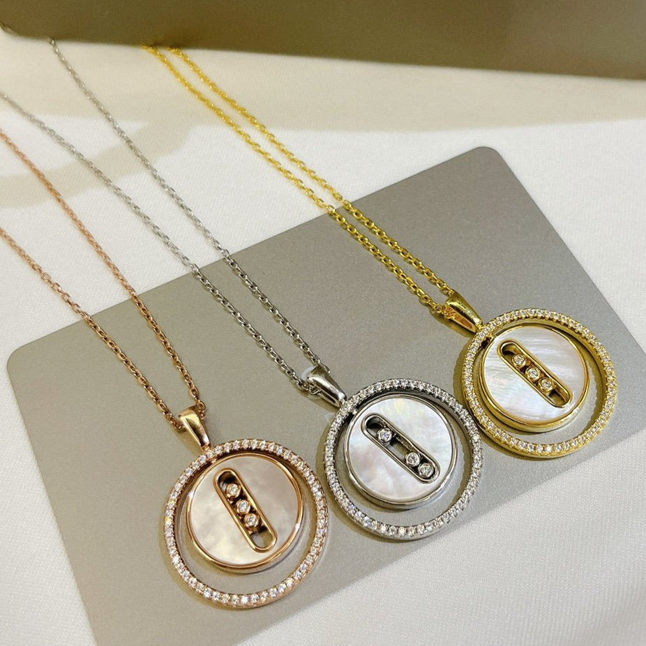 [Mysitc]  MOVE MM NACRE BLANCHE DIAMOND NECKLACE