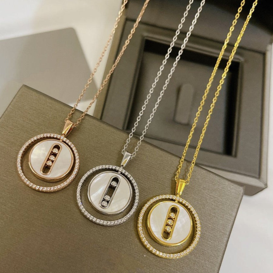 [Mysitc]  MOVE MM NACRE BLANCHE DIAMOND NECKLACE