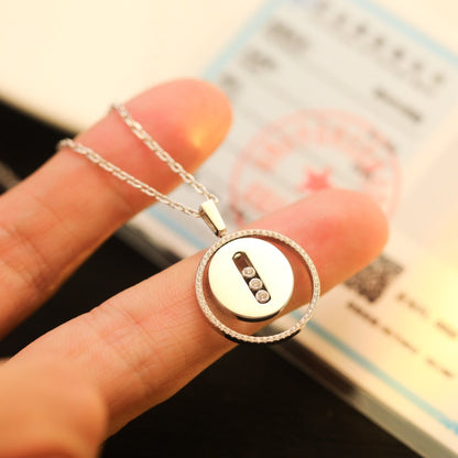 [Mysitc]  MOVE MM SILVER DIAMOND NECKLACE