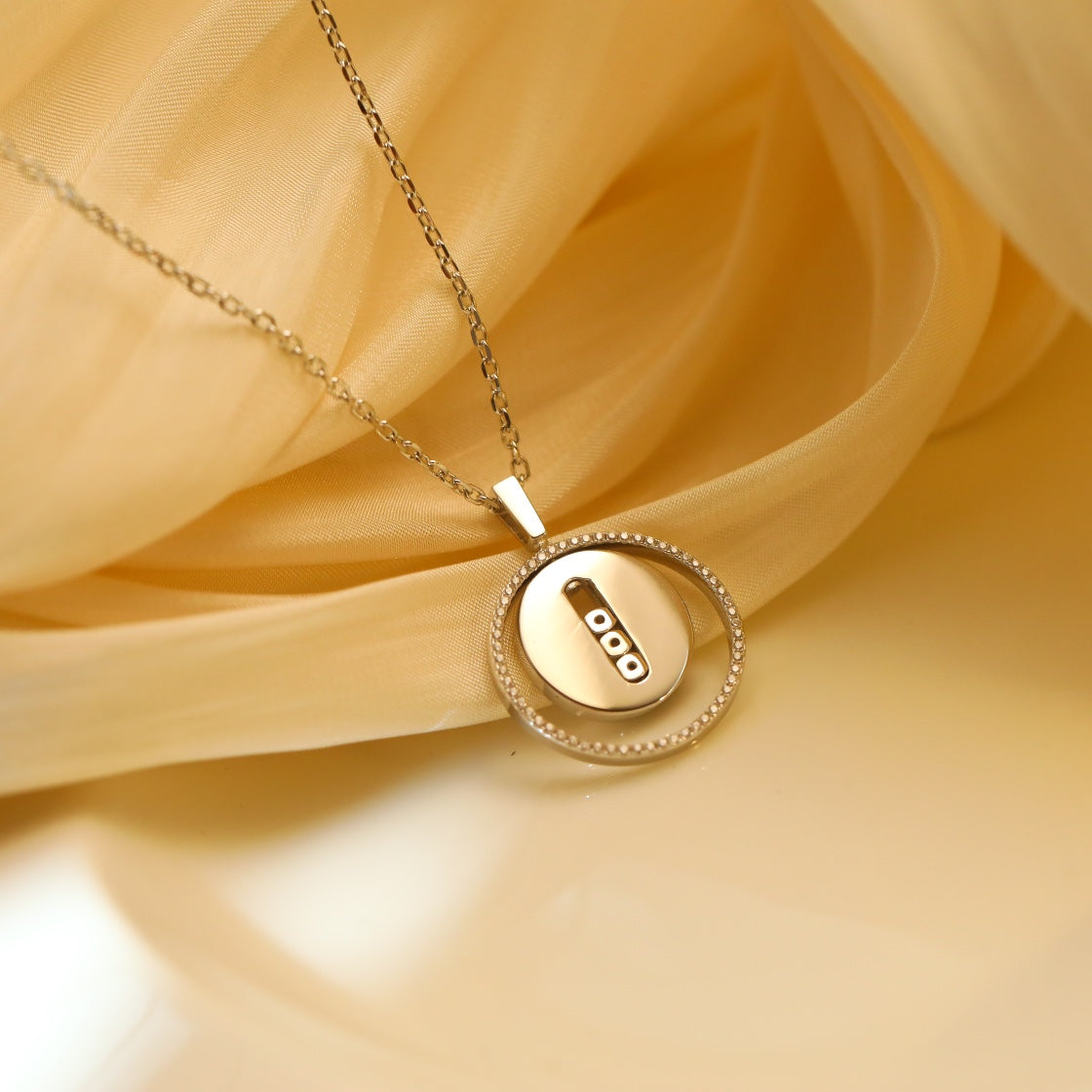 [Mysitc]  MOVE MM SILVER DIAMOND NECKLACE