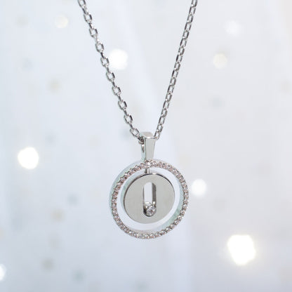 [Mysitc]  MOVE PM NECKLACE SILVER DIAMOND