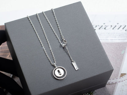 [Mysitc]  MOVE PM NECKLACE SILVER DIAMOND