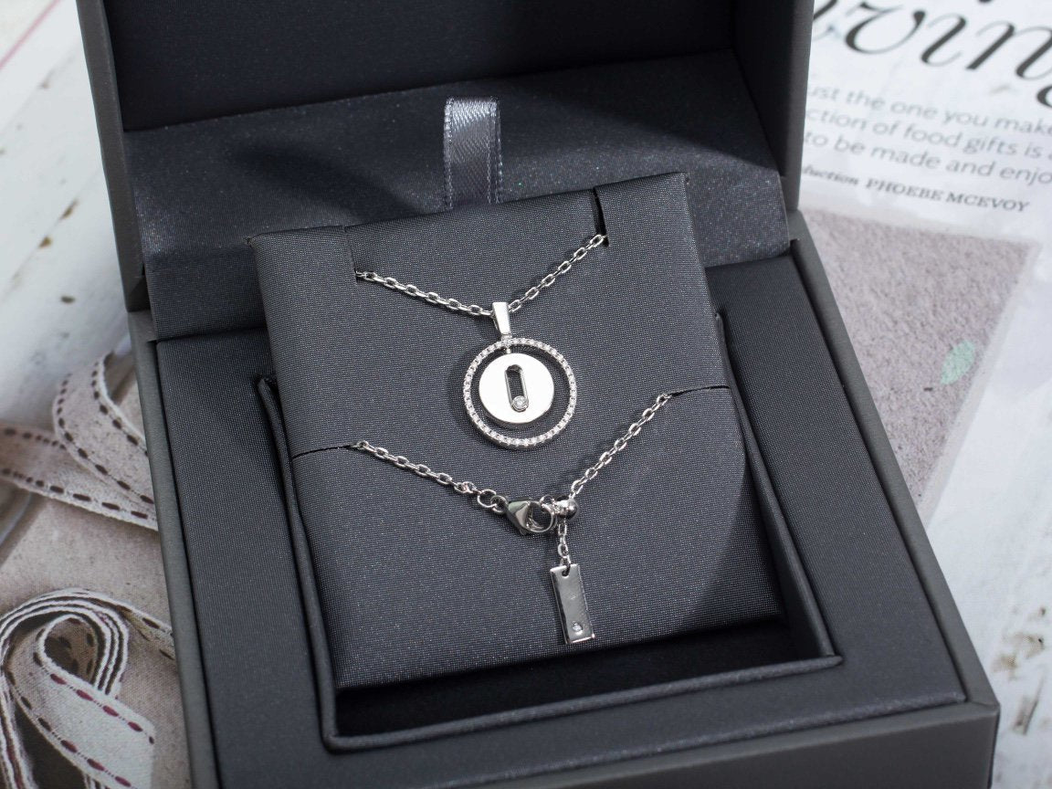 [Mysitc]  MOVE PM NECKLACE SILVER DIAMOND