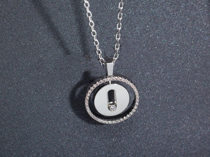 [Mysitc]  MOVE PM NECKLACE SILVER DIAMOND