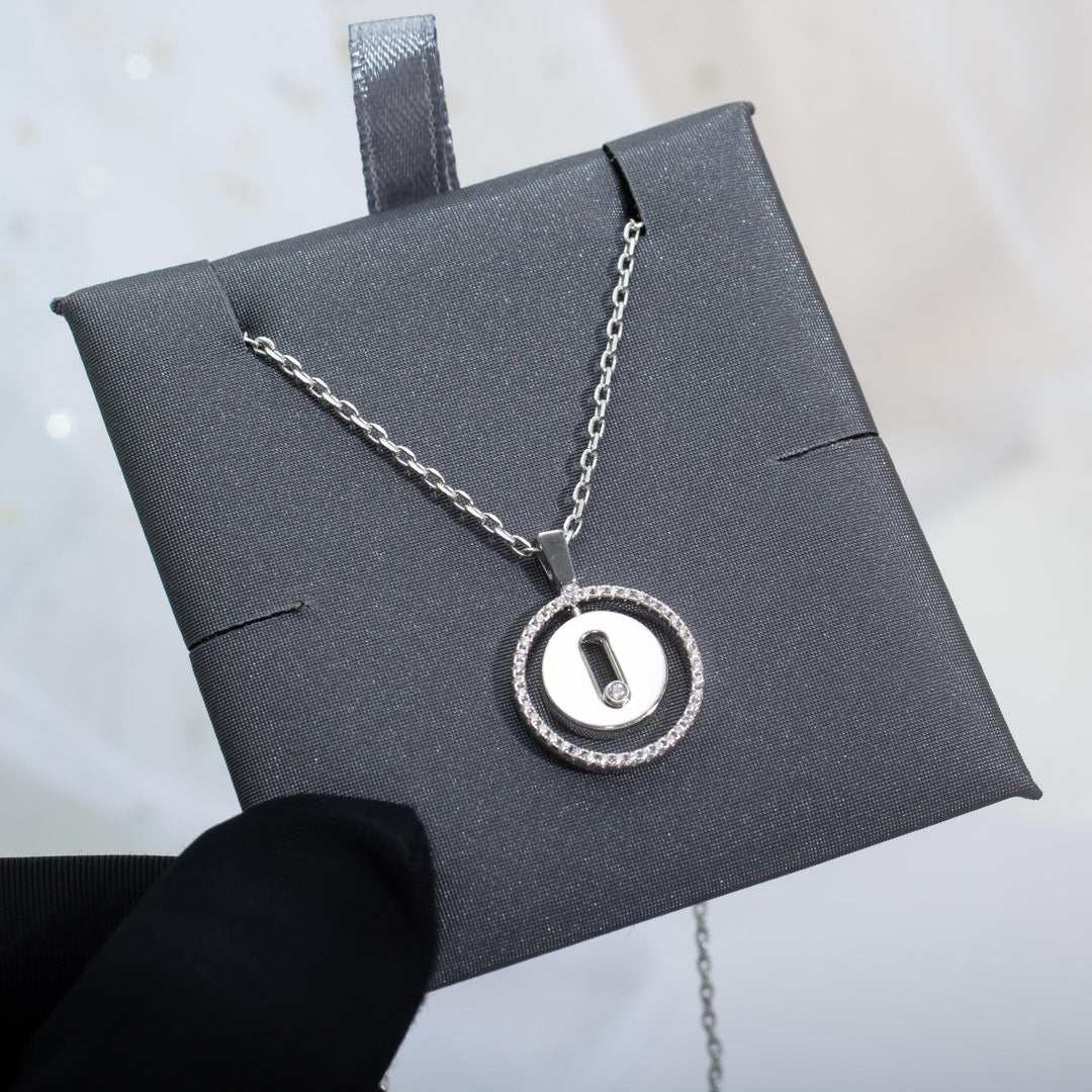 [Mysitc]  MOVE PM NECKLACE SILVER DIAMOND