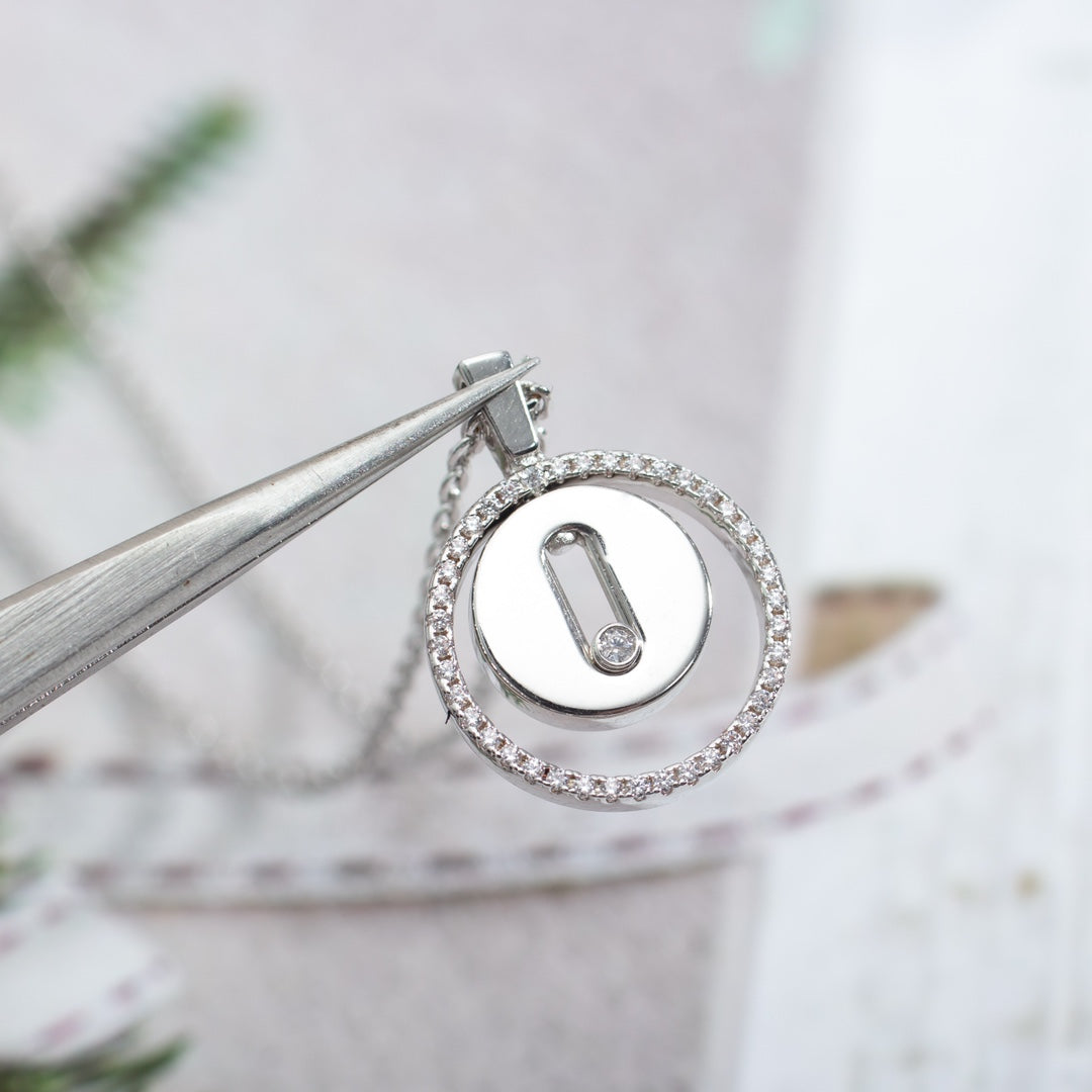 [Mysitc]  MOVE PM NECKLACE SILVER DIAMOND
