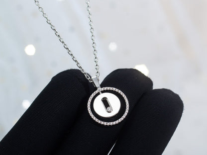 [Mysitc]  MOVE PM NECKLACE SILVER DIAMOND