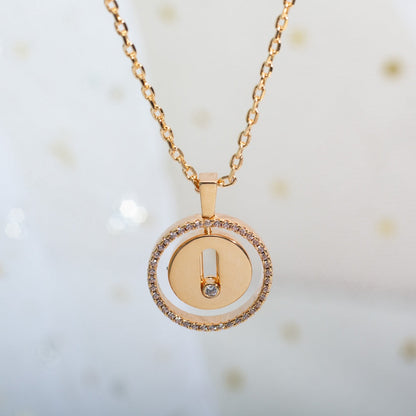[Mysitc]  MOVE PM NECKLACE PINK GOLD DIAMOND