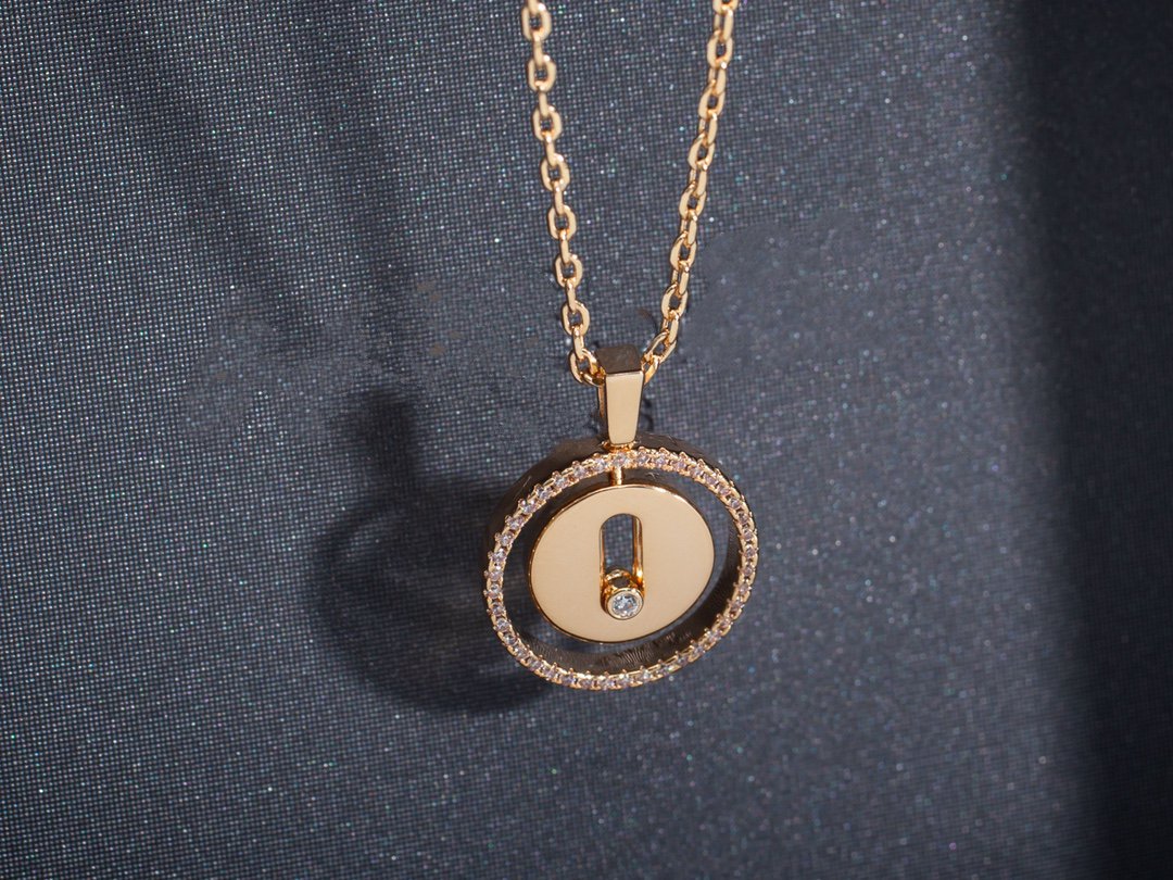 [Mysitc]  MOVE PM NECKLACE PINK GOLD DIAMOND