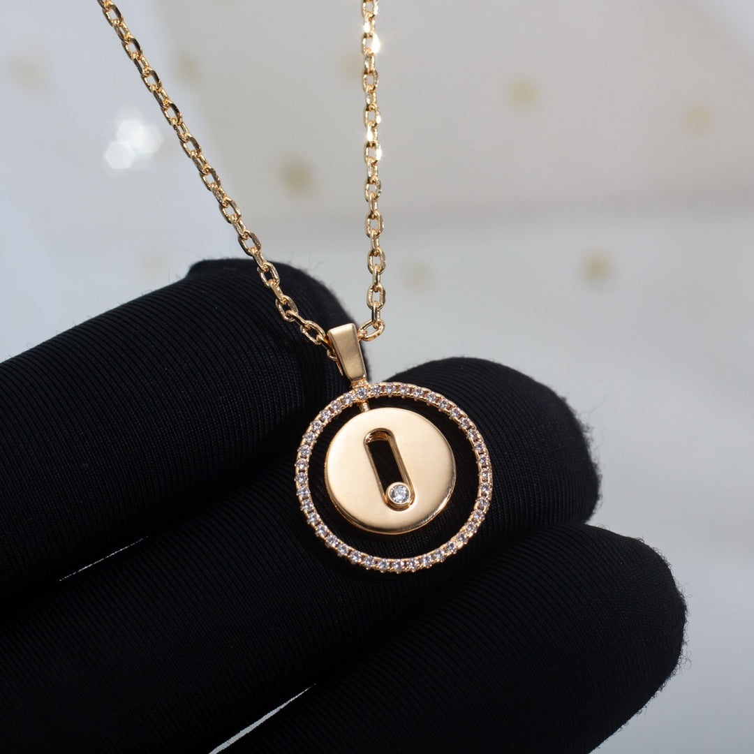 [Mysitc]  MOVE PM NECKLACE PINK GOLD DIAMOND