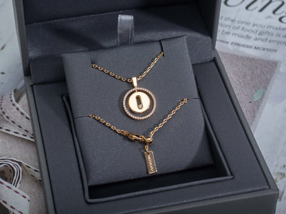 [Mysitc]  MOVE PM NECKLACE PINK GOLD DIAMOND