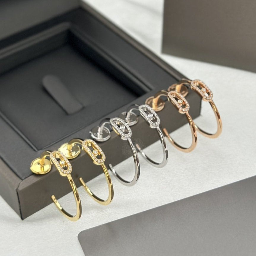 [Mysitc] CREOLES MOVE UNO PM DIAMOND EARRINGS