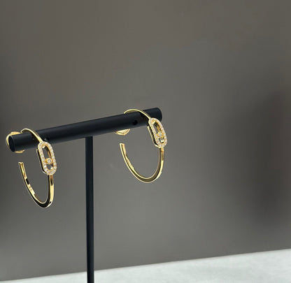 [Mysitc] CREOLES MOVE UNO PM DIAMOND EARRINGS