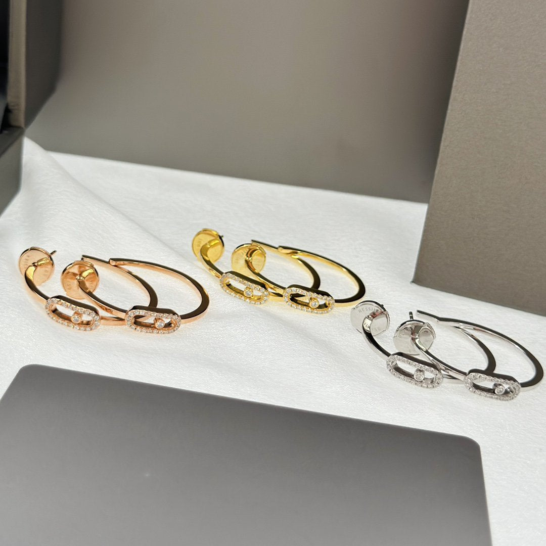 [Mysitc] CREOLES MOVE UNO PM DIAMOND EARRINGS