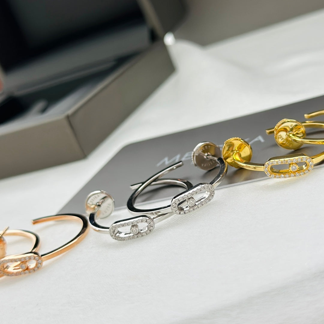 [Mysitc] CREOLES MOVE UNO PM DIAMOND EARRINGS