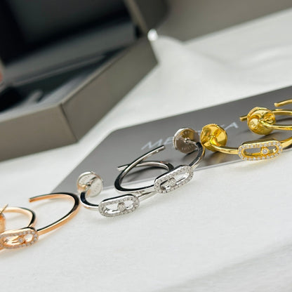 [Mysitc] CREOLES MOVE UNO PM DIAMOND EARRINGS