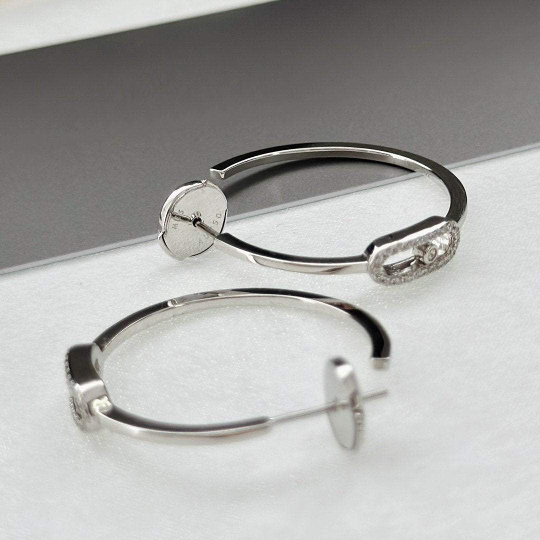 [Mysitc] CREOLES MOVE UNO PM DIAMOND EARRINGS