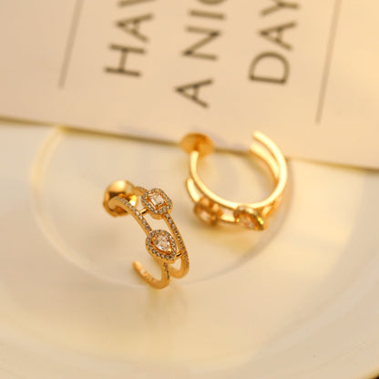 [Mysitc] CREOLES MY TWIN 2 RANGS SILVER DIAMOND EARRINGS
