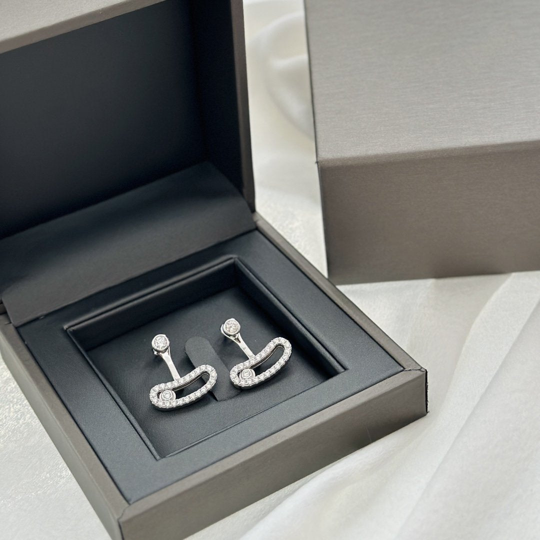 [Mysitc] MOVE UNO SILVER DIAMOND EARRINGS