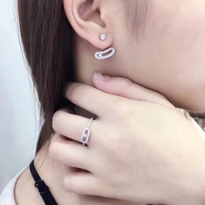[Mysitc] MOVE UNO SILVER DIAMOND EARRINGS
