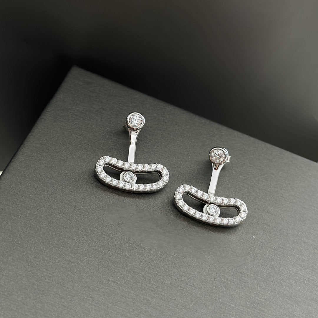 [Mysitc] MOVE UNO SILVER DIAMOND EARRINGS