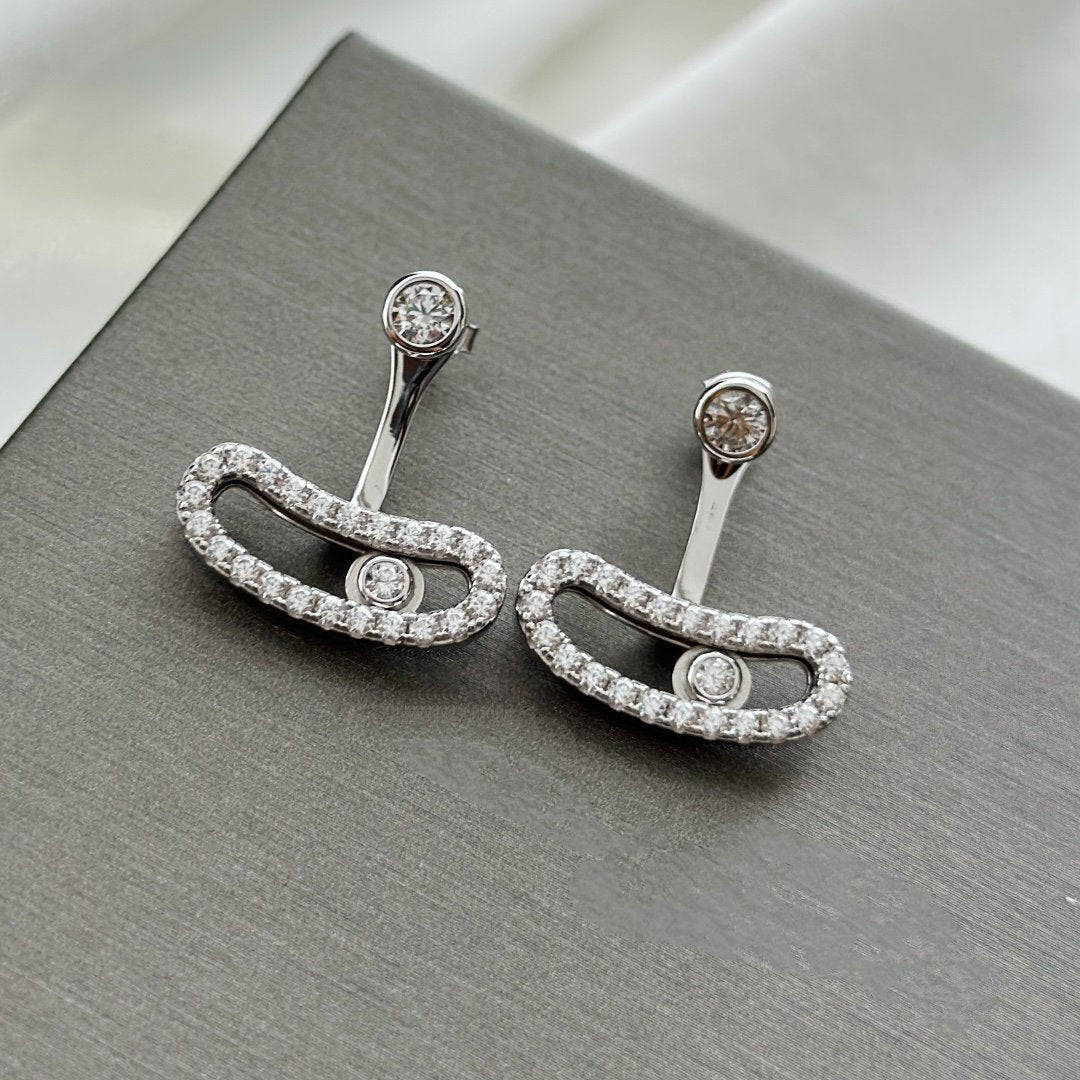 [Mysitc] MOVE UNO SILVER DIAMOND EARRINGS