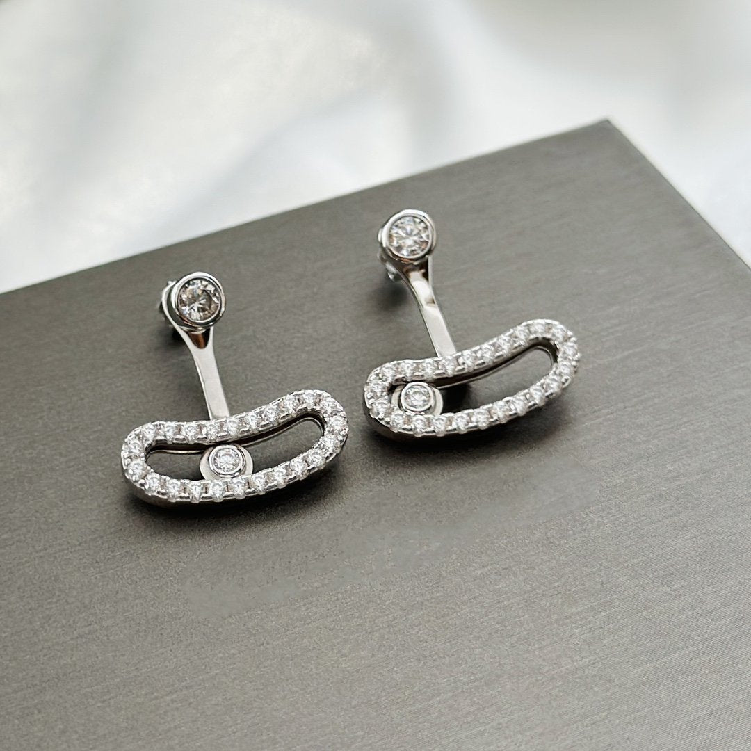 [Mysitc] MOVE UNO SILVER DIAMOND EARRINGS