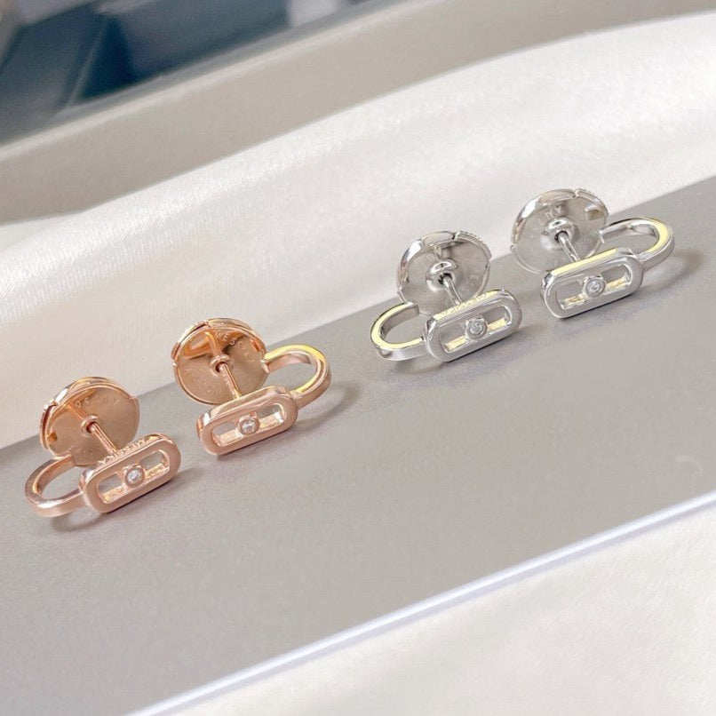 [Mysitc] CREOLES MOVE UNO MINI 1 DIAMOND EARRINGS