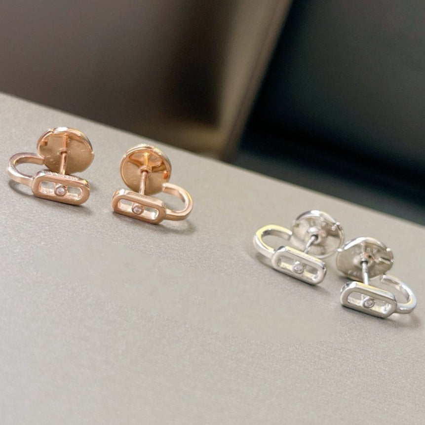 [Mysitc] CREOLES MOVE UNO MINI 1 DIAMOND EARRINGS